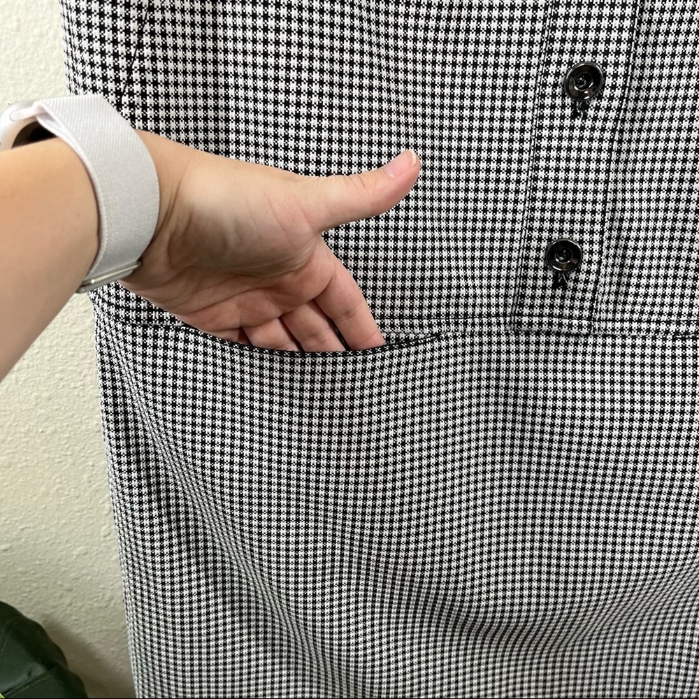 W By Worth Houndstooth 1/2 Button Drop Waist Shif… - image 3